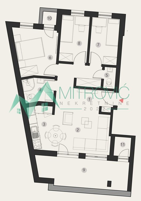 Slika 1 - Troiposoban stan na prodaju, 76m2, 206.650€