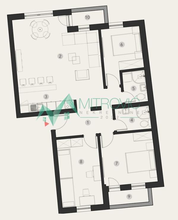 Slika 1 - Četvorosoban stan na prodaju, 90m2, 241.500€