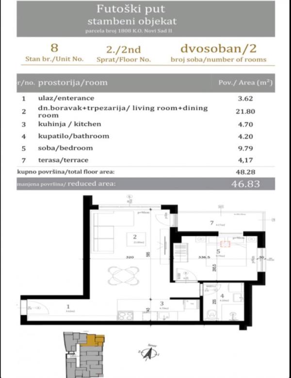 Slika 1 - Dvosoban stan na prodaju, 47m2, 145.700€