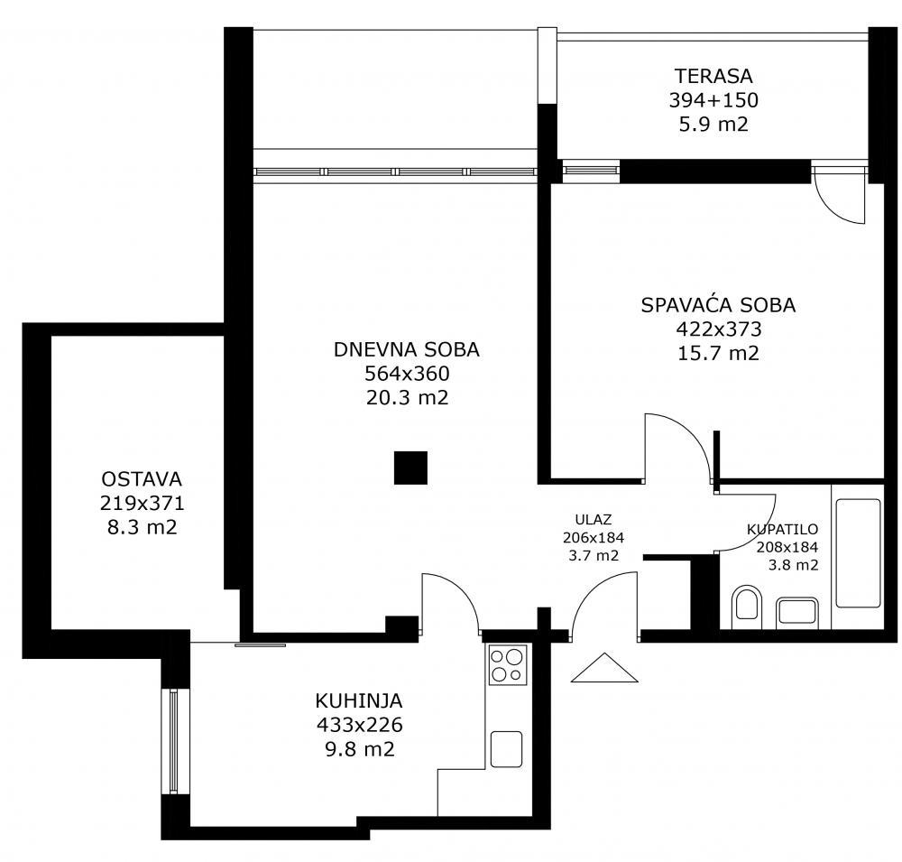 Glavna slika -Lazarevački drum, Dvosoban stan na prodaju, 66m2, 158.000€
