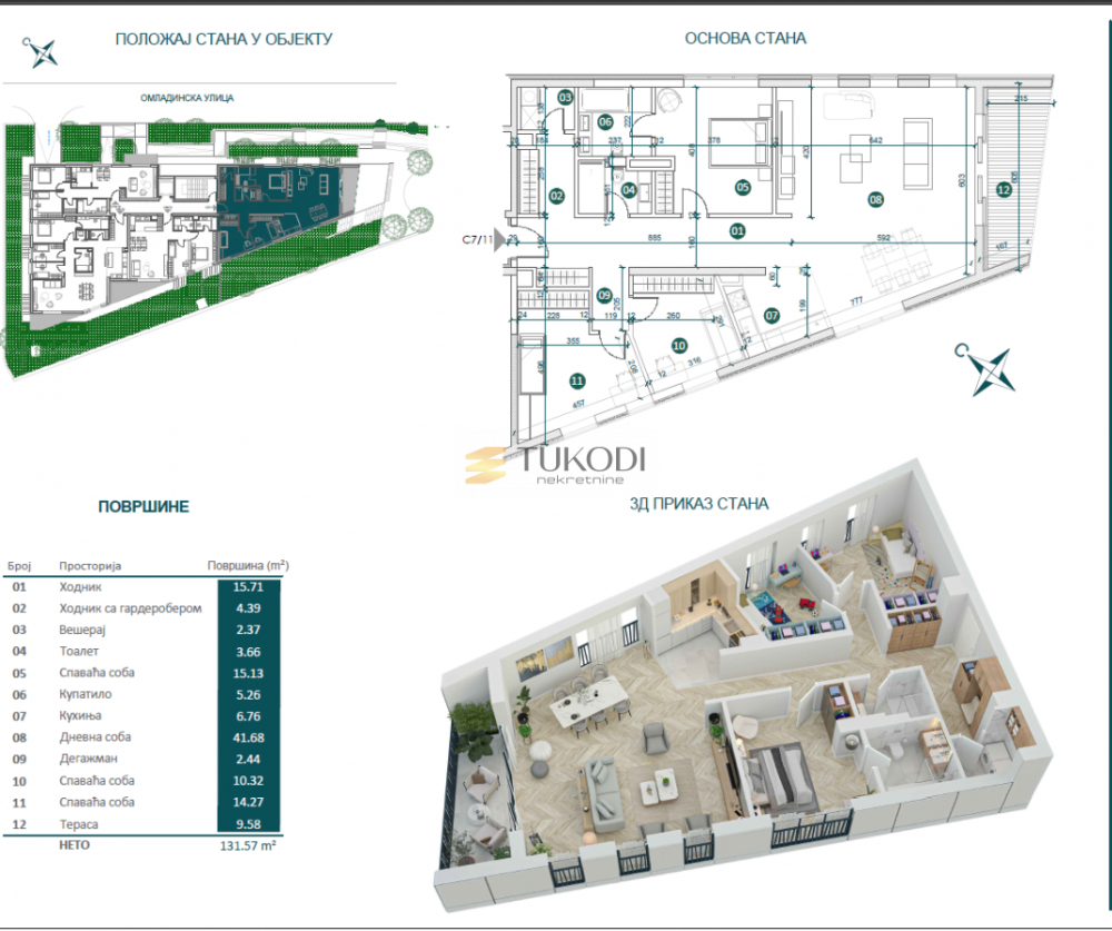 Slika 3 - Trosoban stan na prodaju, 124m2, 620.987€