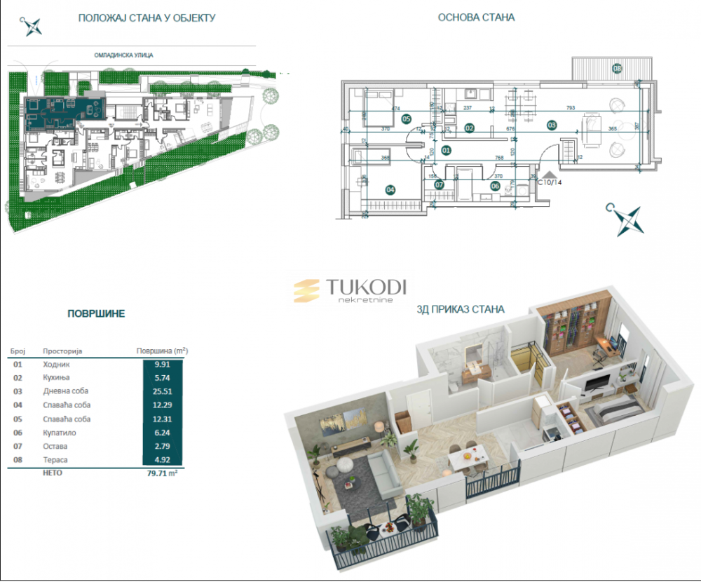 Slika 3 - Trosoban stan na prodaju, 79m2, 401.772€