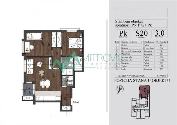 Glavna slika -Trosoban stan na prodaju, 60m2, 176.100€