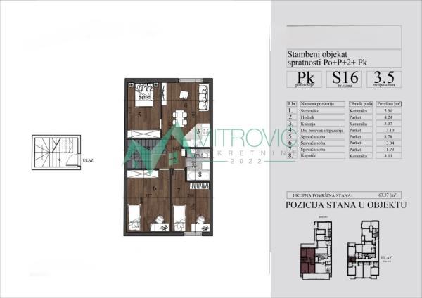 Glavna slika -Troiposoban stan na prodaju, 63m2, 176.200€