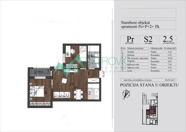 Glavna slika -Dvoiposoban stan na prodaju, 46m2, 132.666€