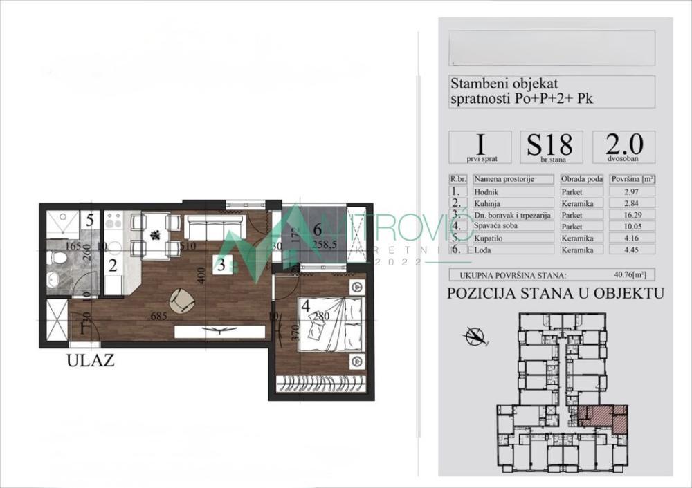 Glavna slika -Jednoiposoban stan na prodaju, 40m2, 136.450€