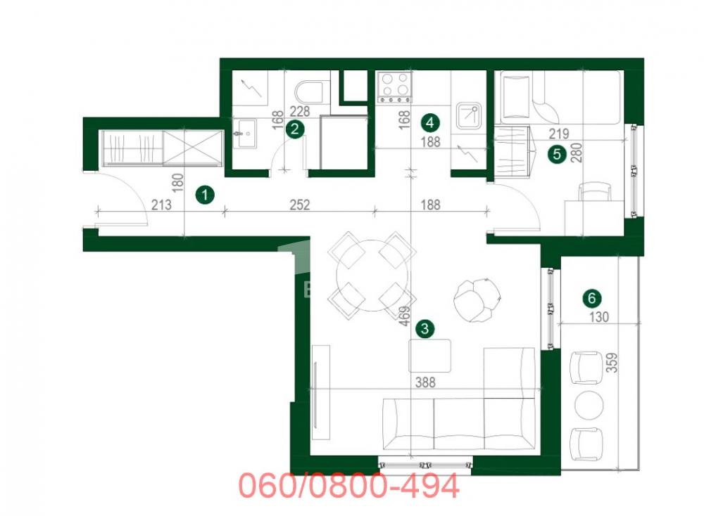 Slika 4 - 23. Srpske Udarne Divizije, Dvosoban stan na prodaju, 48m2, 117.300€
