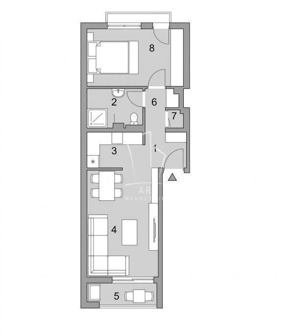 Slika 2 - Dimitrija Tucovića, Dvosoban stan na prodaju, 51m2, 238.000€
