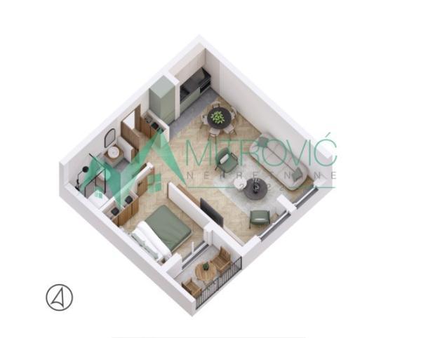 Glavna slika -Jednoiposoban stan na prodaju, 42m2, 107.100€