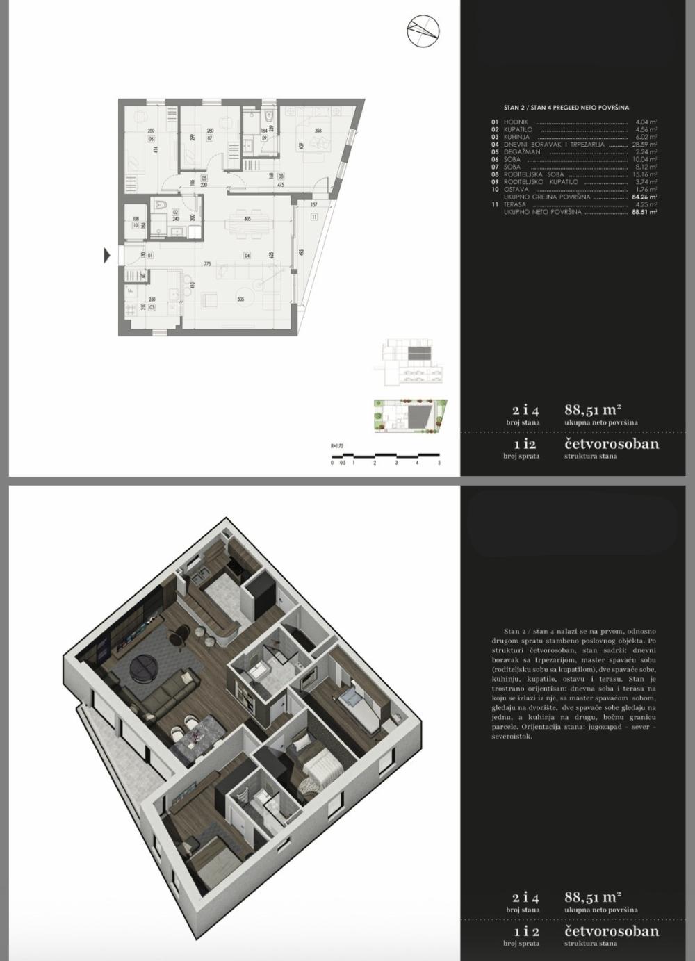 Slika 1 - Četvorosoban stan na prodaju, 89m2, 486.800€