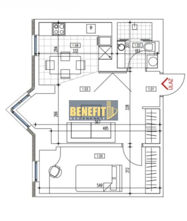 Slika 11 - Dvosoban stan za izdavanje, 41m2, 650€