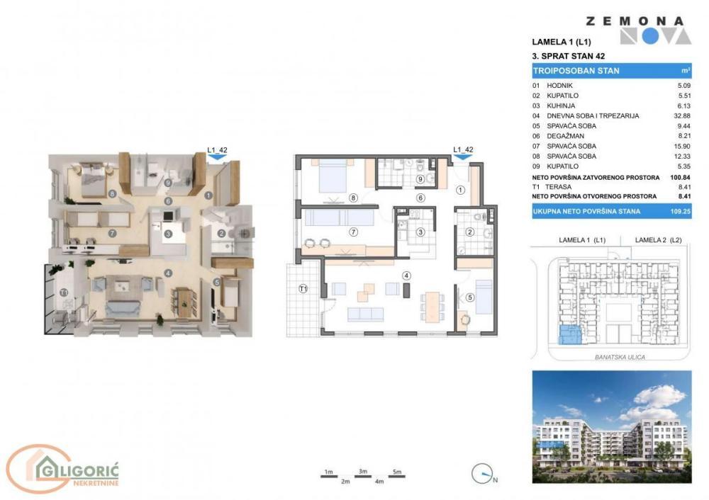Glavna slika -Troiposoban stan na prodaju, 109m2, 344.138€