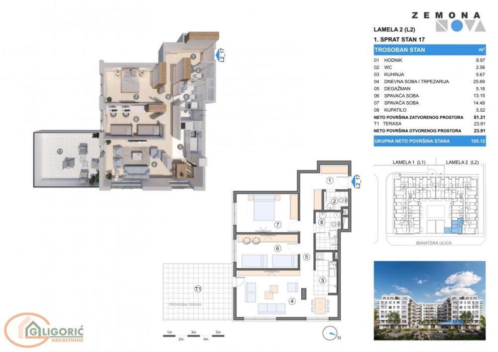 Glavna slika -Trosoban stan na prodaju, 105m2, 304.848€