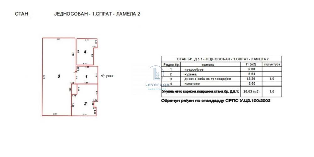 Slika 4 - Cara Dušana, Jednosoban stan za izdavanje, 31m2, 650€