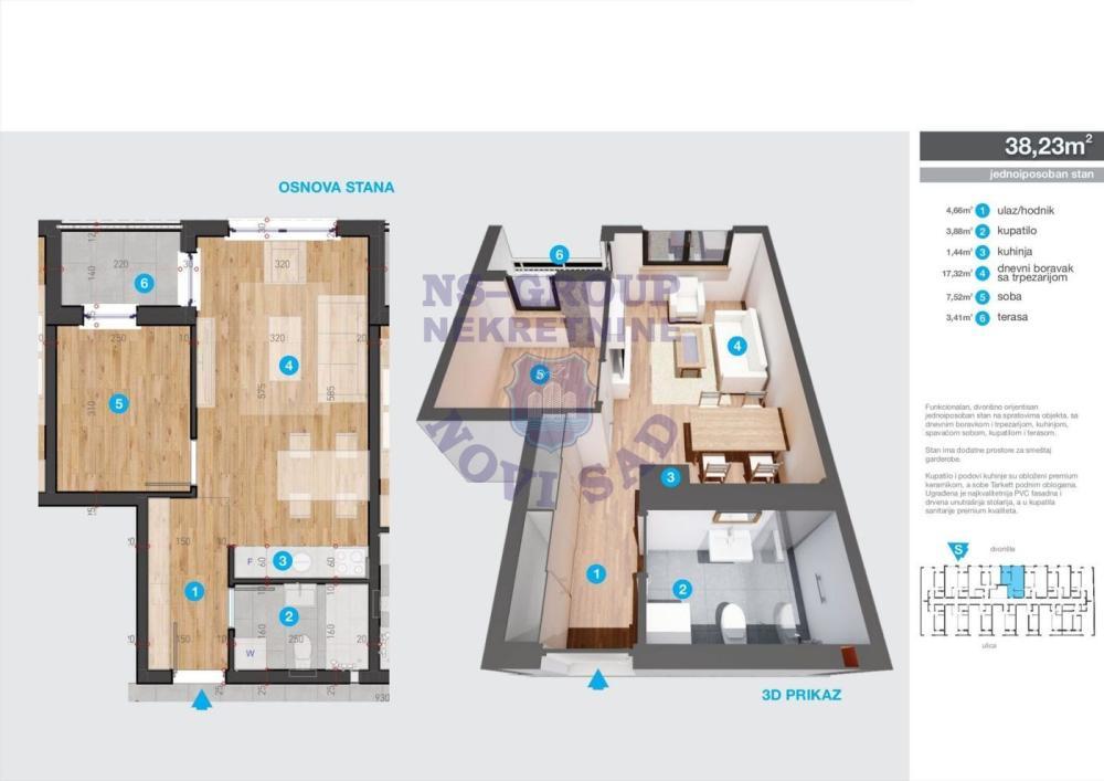 Glavna slika -Jednoiposoban stan na prodaju, 38m2, 121.280€