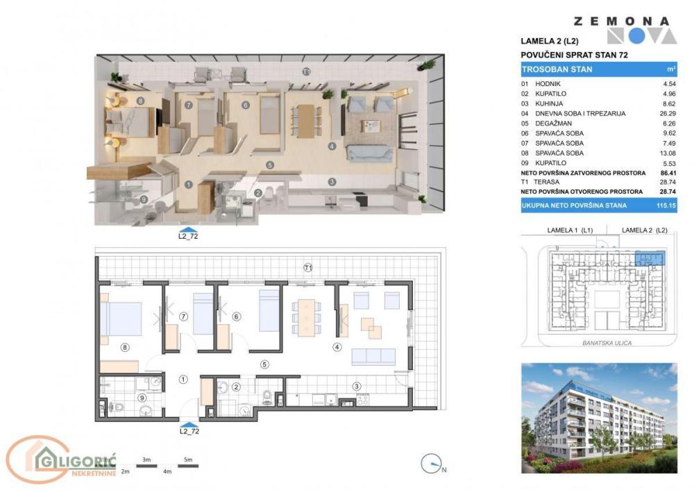 Glavna slika -Četvorosoban stan na prodaju, 115m2, 345.450€