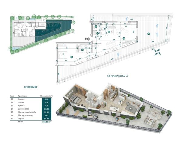 Slika 3 - Omladinska, Trosoban stan na prodaju, 172m2, 442.497€