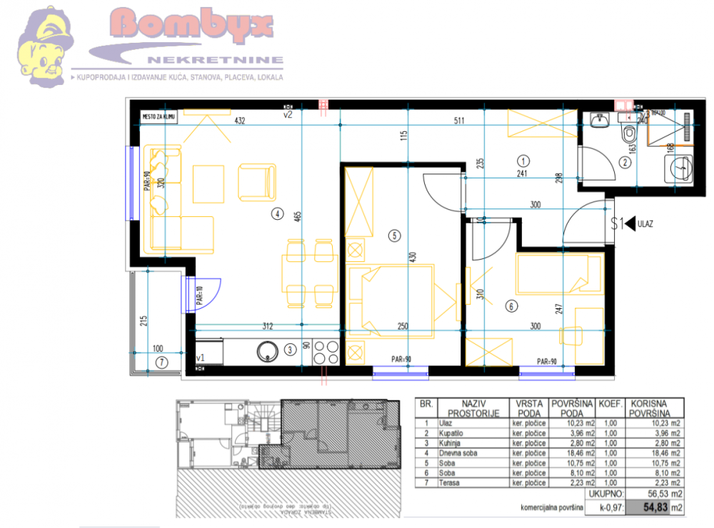 Slika 2 - Dvoiposoban stan na prodaju, 55m2, 104.800€