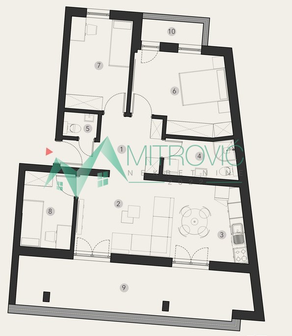 Slika 1 - Troiposoban stan na prodaju, 92m2, 247.200€