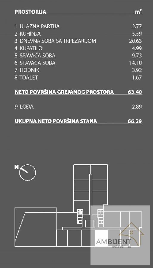 Slika 5 - Trosoban stan na prodaju, 66m2, 247.262€