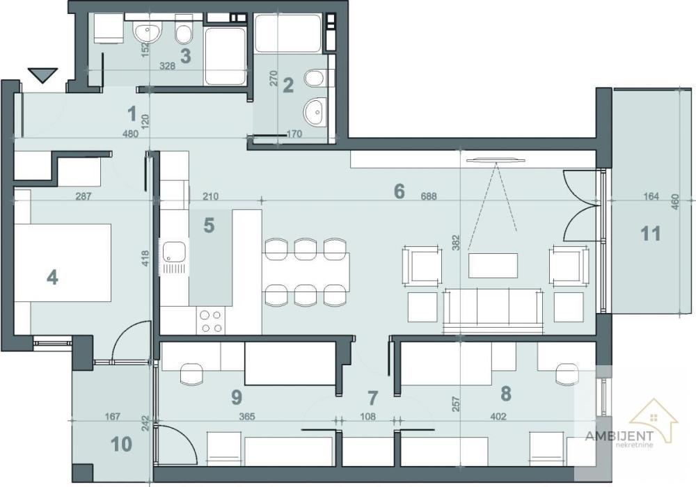 Slika 1 - Troiposoban stan na prodaju, 93m2, 286.395€