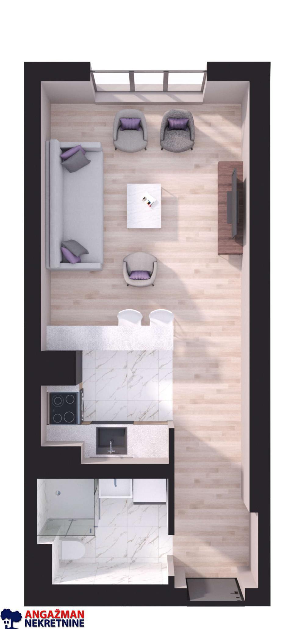 Glavna slika -Jednosoban stan na prodaju, 31,87m2, 98.478€