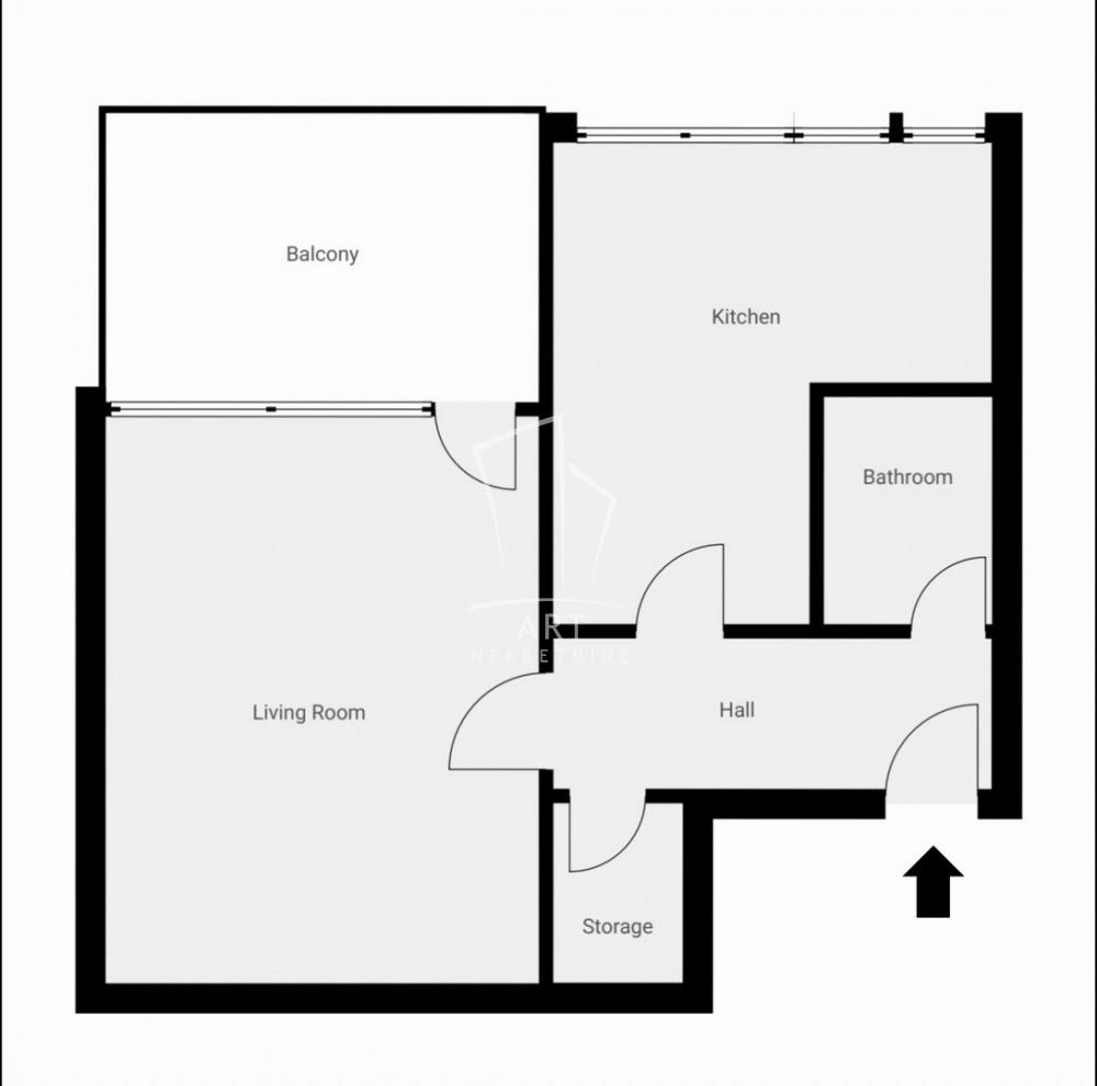 Slika 1 - Glasinačka, Dvosoban stan na prodaju, 45m2, 152.600€
