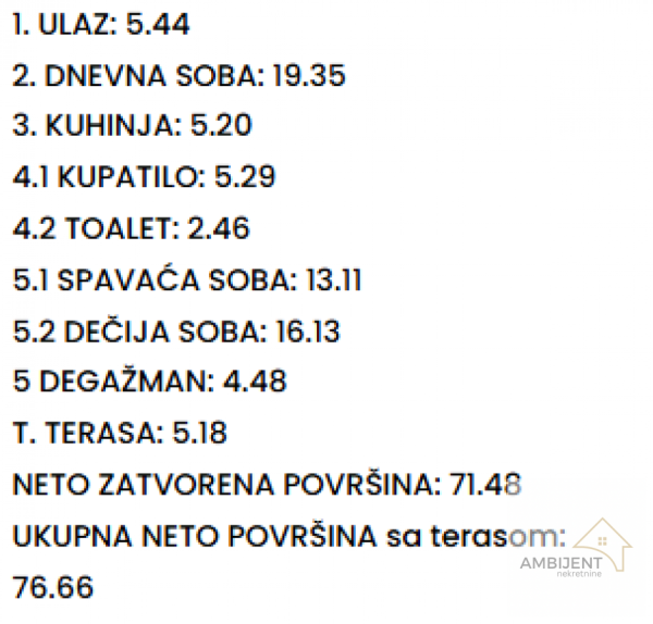 Slika 5 - Trosoban stan na prodaju, 76m2, 230.000€