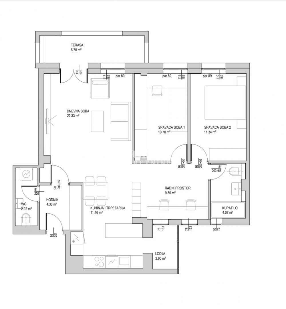 Slika 11 - Gundulićev Venac, Trosoban stan na prodaju, 86m2, 380.000€