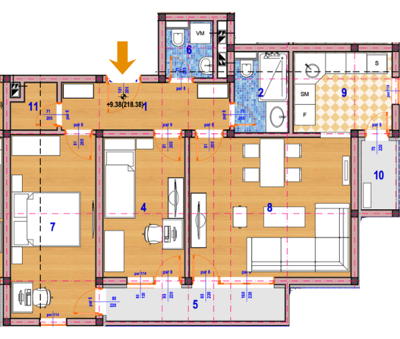 Glavna slika -Dvoiposoban stan na prodaju, 69.21m2, 121.118€