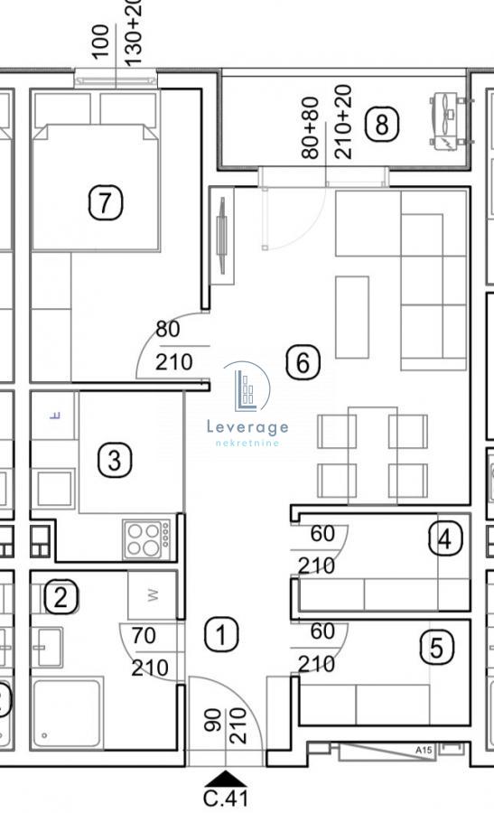 Slika 4 - Teodora Mirijevskog, Jednoiposoban stan na prodaju, 40m2, 98.755€