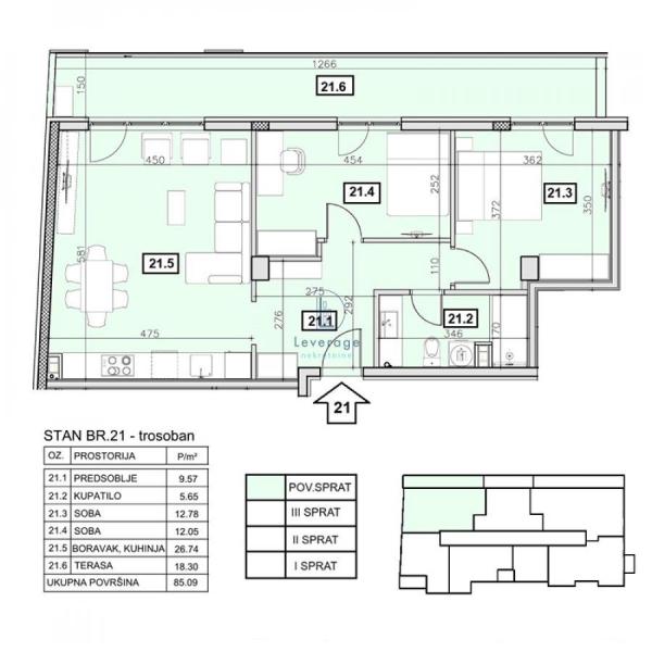 Slika 1 - Vojvođanska, Trosoban stan na prodaju, 85m2, 299.516€