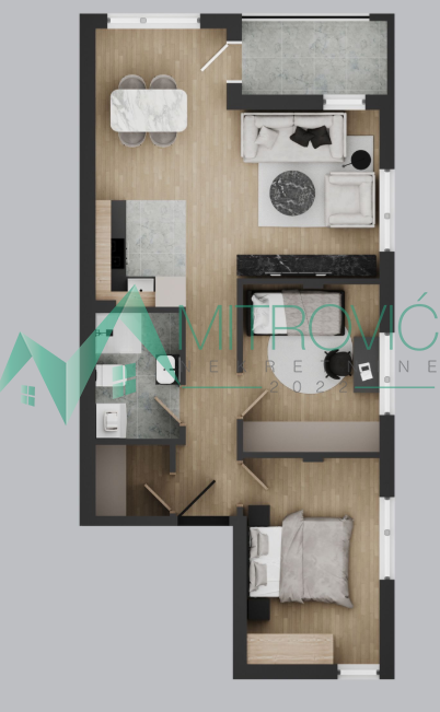 Glavna slika -Dvoiposoban stan na prodaju, 59m2, 126.600€