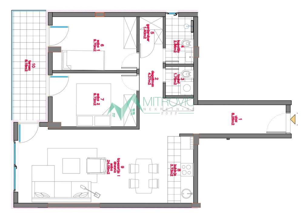 Glavna slika -Trosoban stan na prodaju, 72m2, 187.070€
