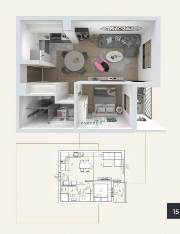 Slika 3 - Jednosoban stan na prodaju, 29m2, 52.190€