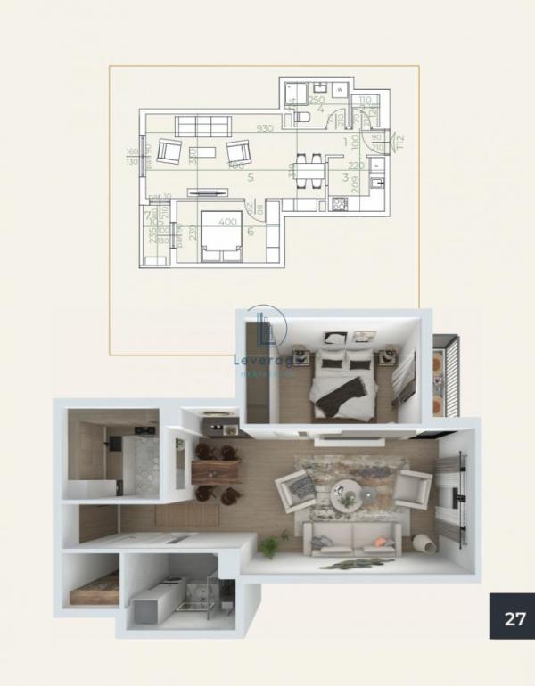 Slika 4 - Jednoiposoban stan na prodaju, 47m2, 84.070€