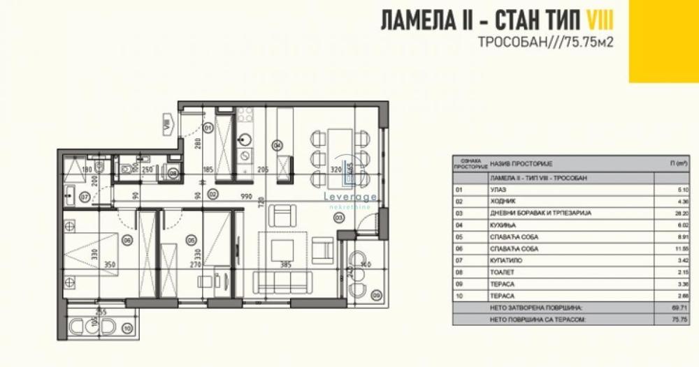 Slika 6 - Trosoban stan na prodaju, 75m2, 227.250€