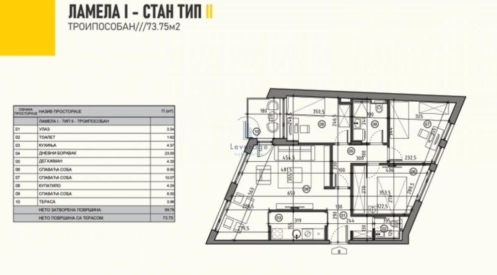 Slika 6 - Troiposoban stan na prodaju, 73m2, 221.250€