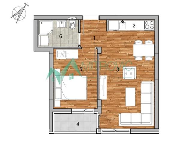 Glavna slika -Dvosoban stan na prodaju, 42m2, 121.618€