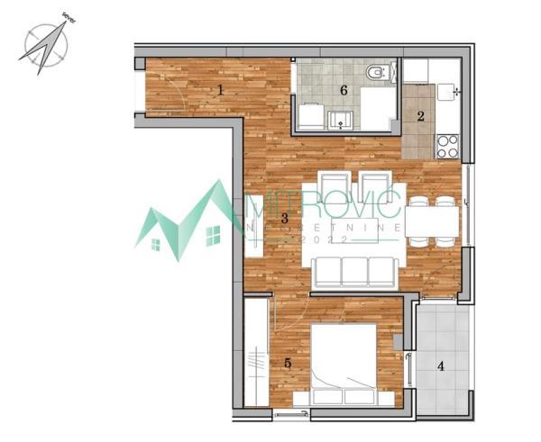 Glavna slika -Dvosoban stan na prodaju, 46m2, 132.866€