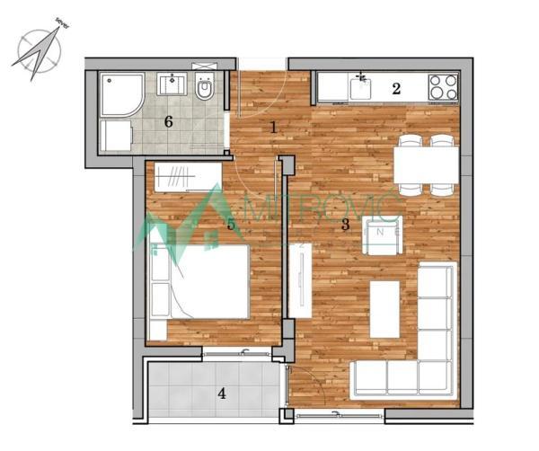 Glavna slika -Dvosoban stan na prodaju, 42m2, 121.618€