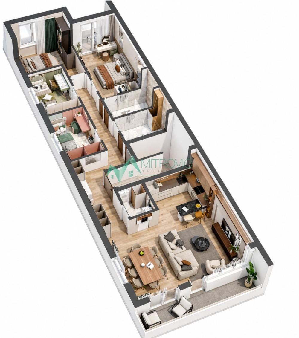 Glavna slika -Petosoban stan na prodaju, 107m2, 224.510€