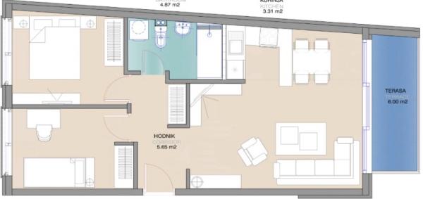 Slika 1 - Slobodana Jovića, Dvoiposoban stan na prodaju, 60m2, 146.853€