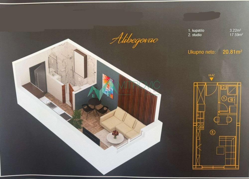 Glavna slika - Stan na prodaju, 21m2, 34.300€