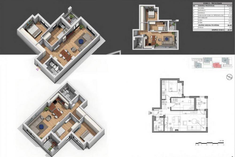 Slika 11 - Bežanijskih Ilegalaca, Dvosoban stan na prodaju, 60m2, 257.271€