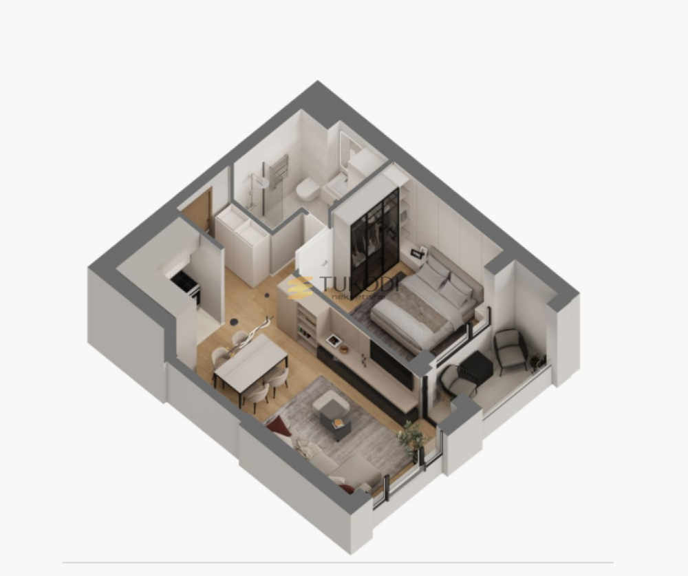 Slika 2 - Jednoiposoban stan na prodaju, 43m2, 146.200€