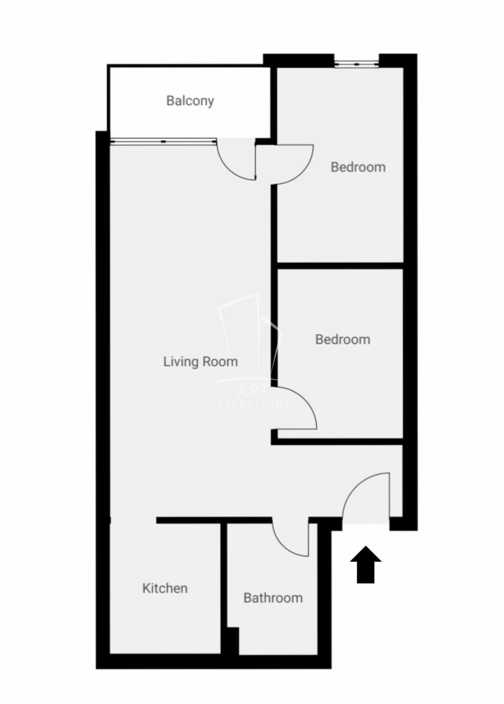 Slika 1 - Miljana Miljanića, Trosoban stan na prodaju, 43m2, 137.000€