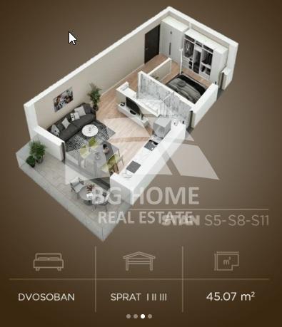 Slika 1 - Veljka Milićevića, Dvosoban stan na prodaju, 45m2, 189.294€