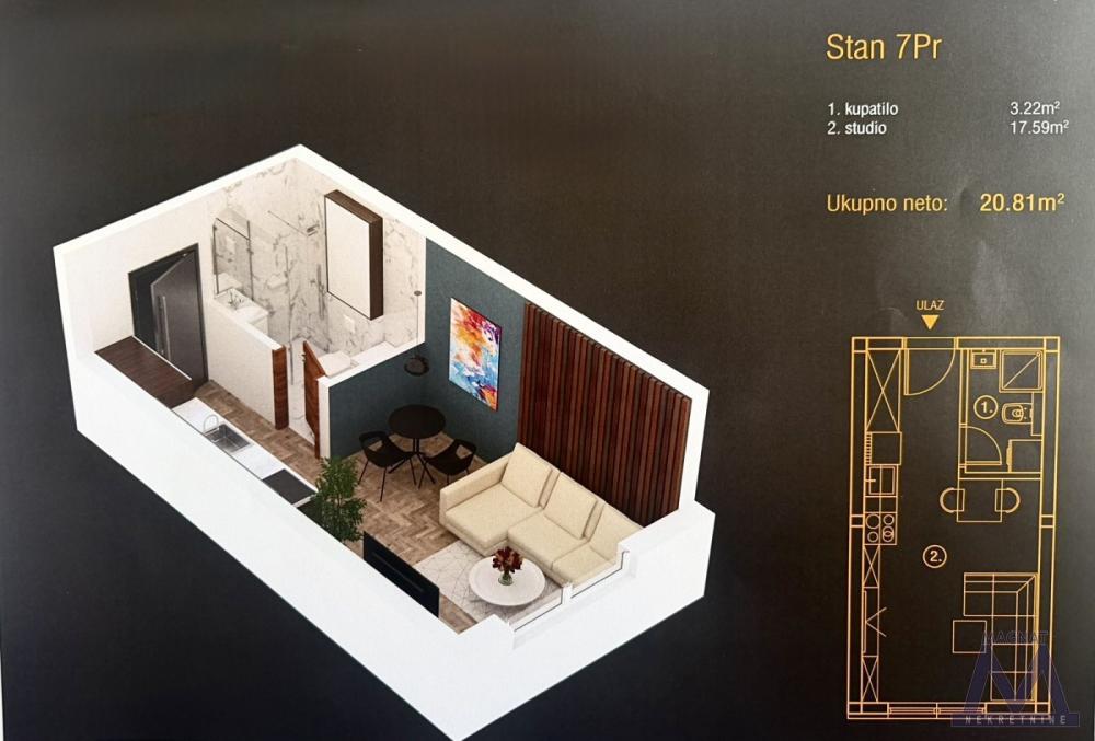 Glavna slika - Stan na prodaju, 21m2, 34.300€
