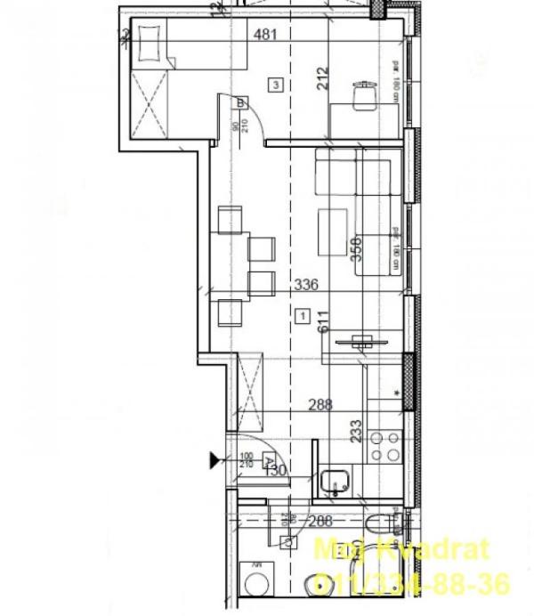 Slika 1 - Jednoiposoban stan na prodaju, 34m2, 107.180€